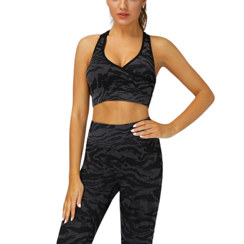 ANNY Αθλητικό κοντομάνικο μπουστάκι με κρουαζέ μπούστο και χιαστί δεσίματα στην πλάτη