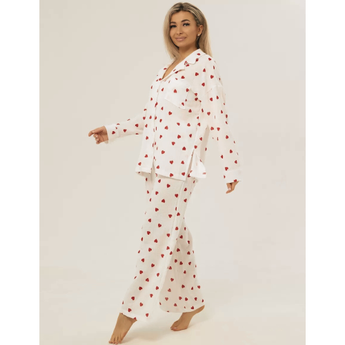 HEART Σετ Πυτζάμας με Καρδιές απο υψηλής ποιότητας βαμβάκι