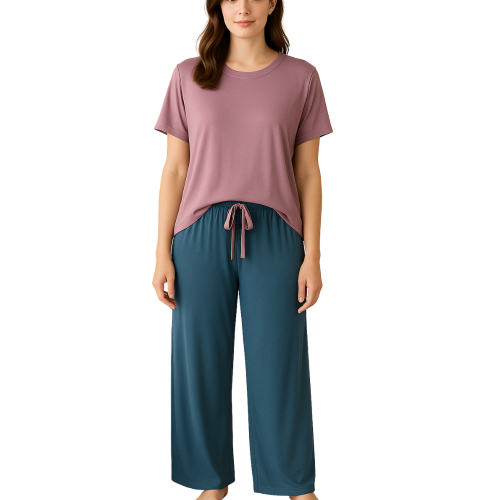 ELISE Σετ πιτζάμας δύο χρωμάτων απο μοντάλ σε αέρινη γραμμή– Μοντέρνα Γυναικεία Ένδυση για το Σπίτι