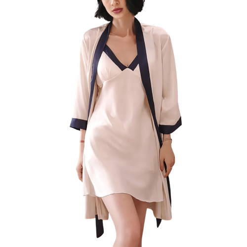 DANAE Σετ Νυχτικού και Ρόμπας  απο μαλακό Ice Silk ύφασμα– Πολυτελή Ένδυση Ύπνου