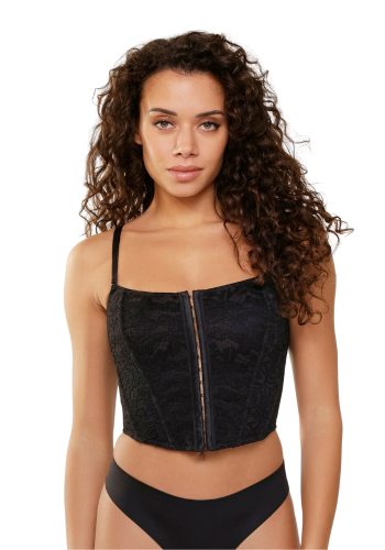 AURORA Κορσές με δαντέλα και μπροστινό κούμπωμα