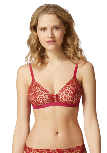 FELIX Μπραλέτ με γαλλική δαντέλα και λεοπαρ σχέδιο