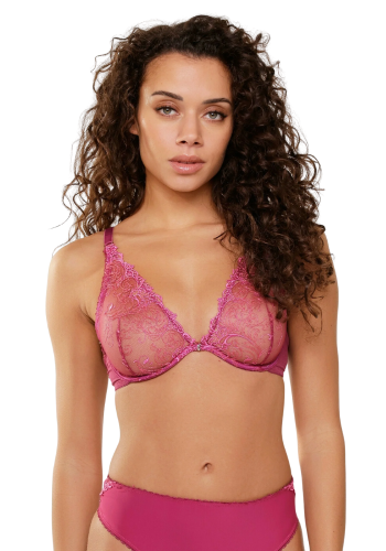 MARRY Διάφανο σουτιέν με φλοράλ δαντέλα και μπανέλα