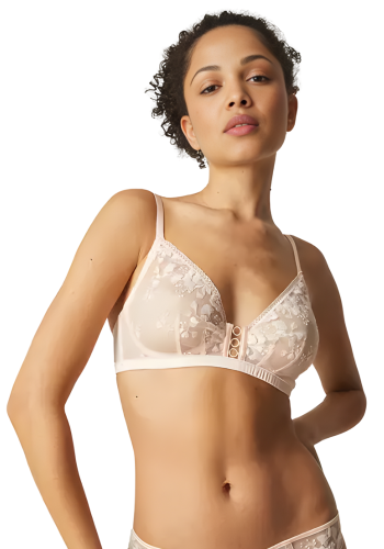 ORPIE Διάφανο σουτιέν με μπανέλα και φλοράλ σχέδια