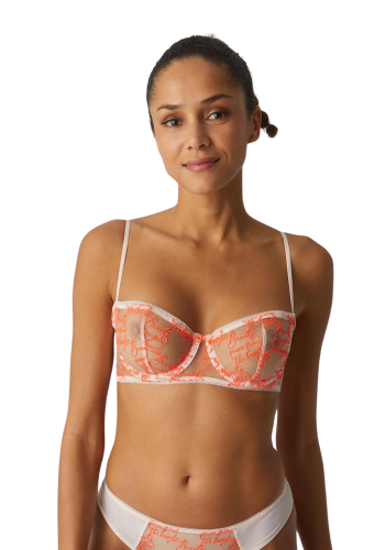 REINA Μπαλκονέ σουτιέν με μπανέλα και διαφάνεια