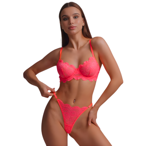 CLAIRE Δαντελένιο Σετ εσωρούχων με μπανέλα & ασορτί εσώρουχο