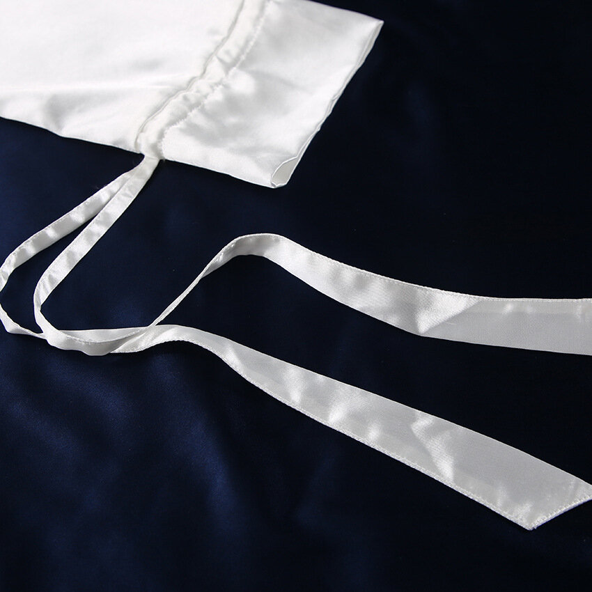 ROMINA Σατέν υφής σετ πιτζάμες με πουκαμίσα με δέσιμο στα μανίκια & παντελόνα με ανοίγματα στο πλάι