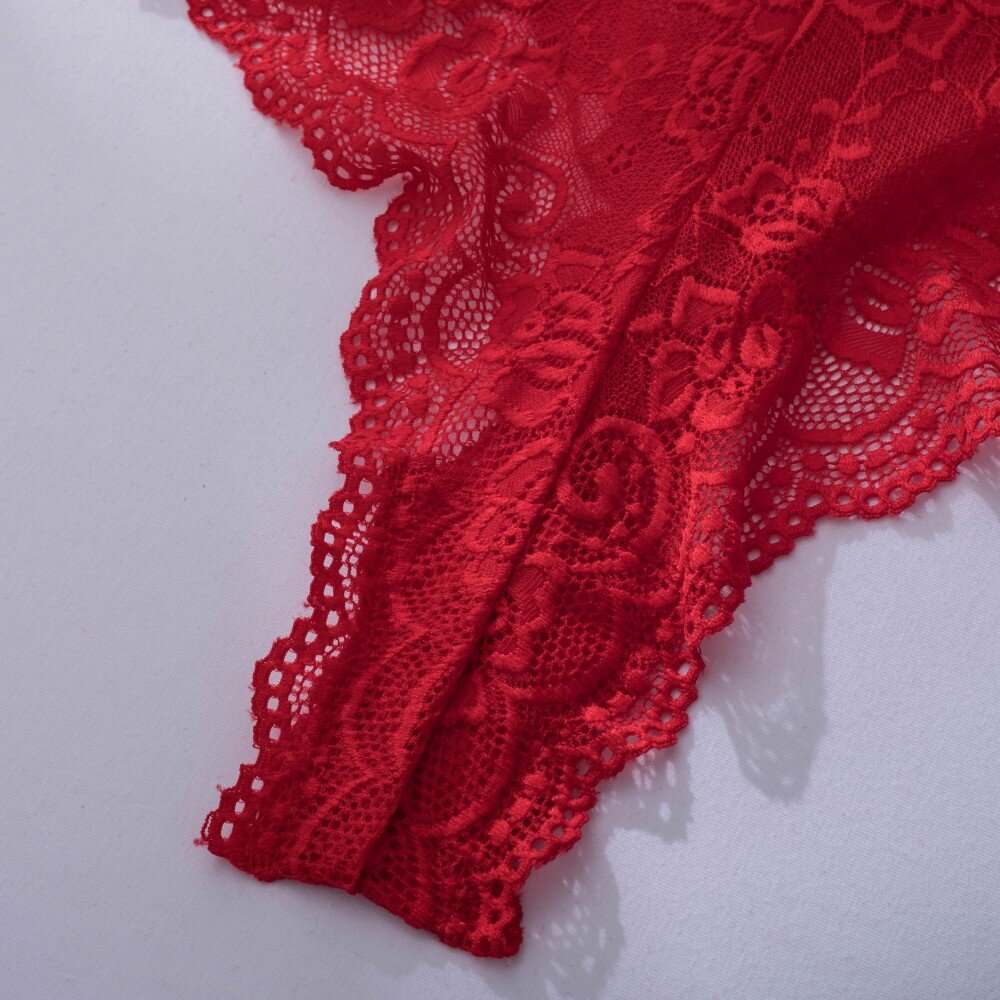 MARGIE Δαντελένιο see through κορμάκι με straps στο στήθος και βαθύ ντεκολτέ