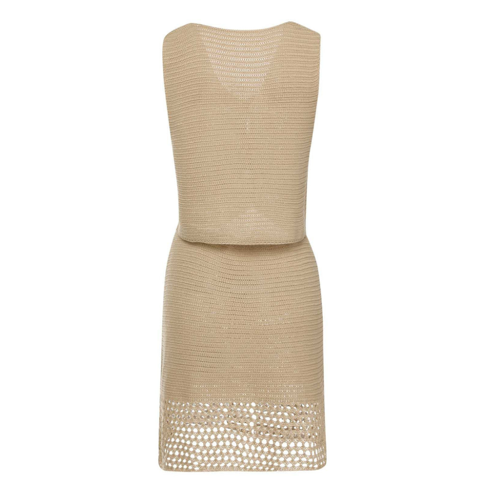 ORTA Κομψό Πλεκτό Σετ, Φούστα και Τοπ στυλ Γιλέκο με κουμπιά