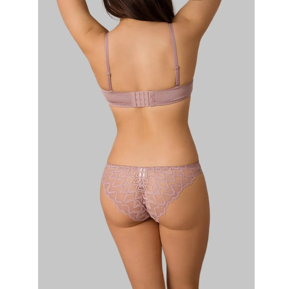 PENELOPE Σετ εσώρουχων με σουτιέν με μπανέλα, επένδυση, κυματιστή δαντέλα στο τελείωμα & ημιδιάφανο εσώρουχο