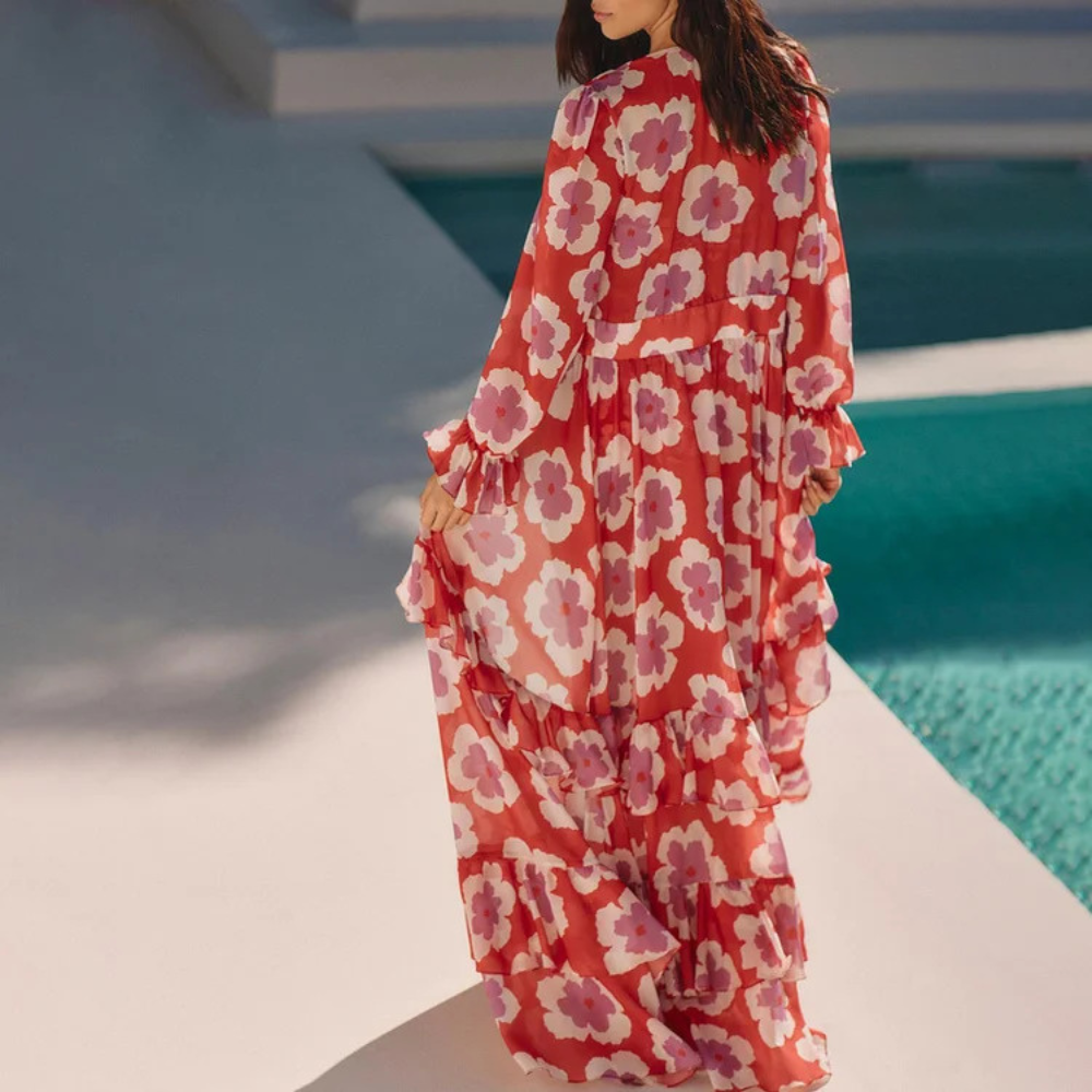 BLOOM RING Μπικίνι 3 τεμαχίων με ψηλόμεσο κάτω μέρος, ανοίγματα και ασορτί κιμονό