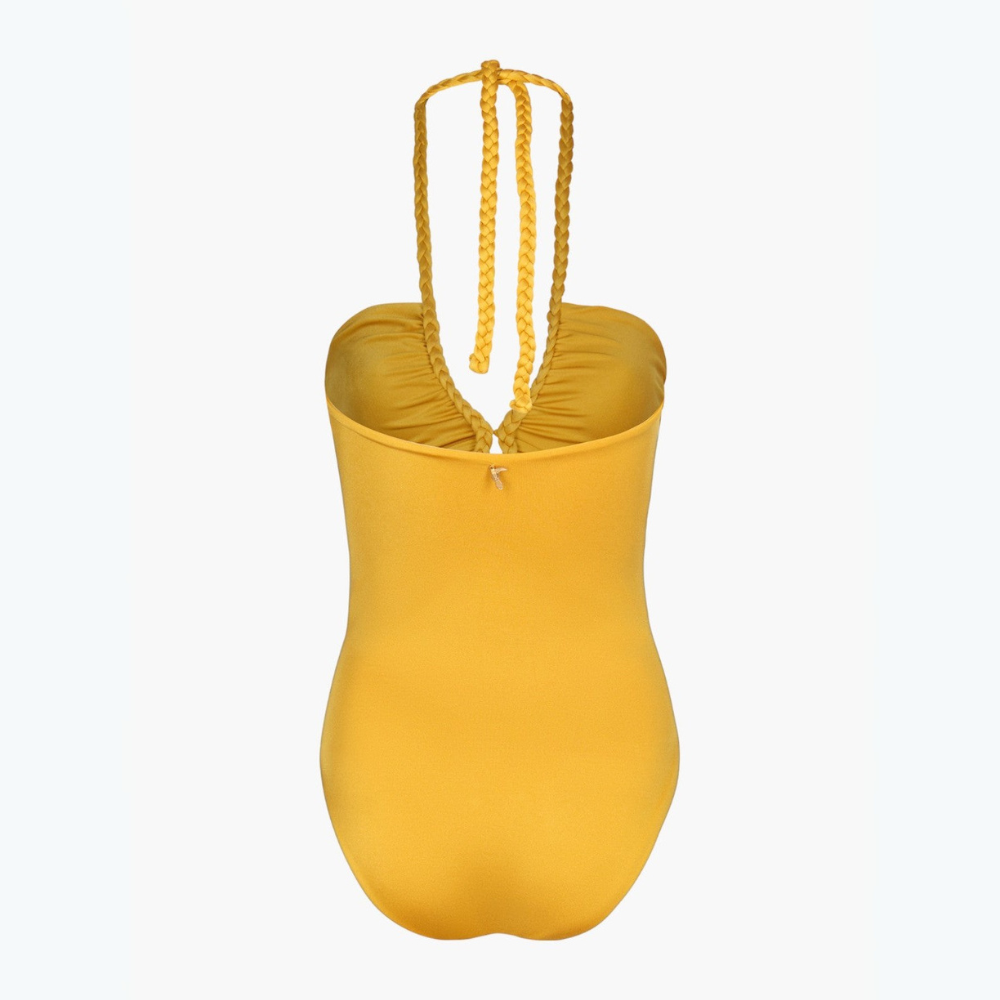 SUNSET GLOW Ολόσωμο μαγιό με λεπτομέρειες απο πλεξούδες και ασορτί παρεό