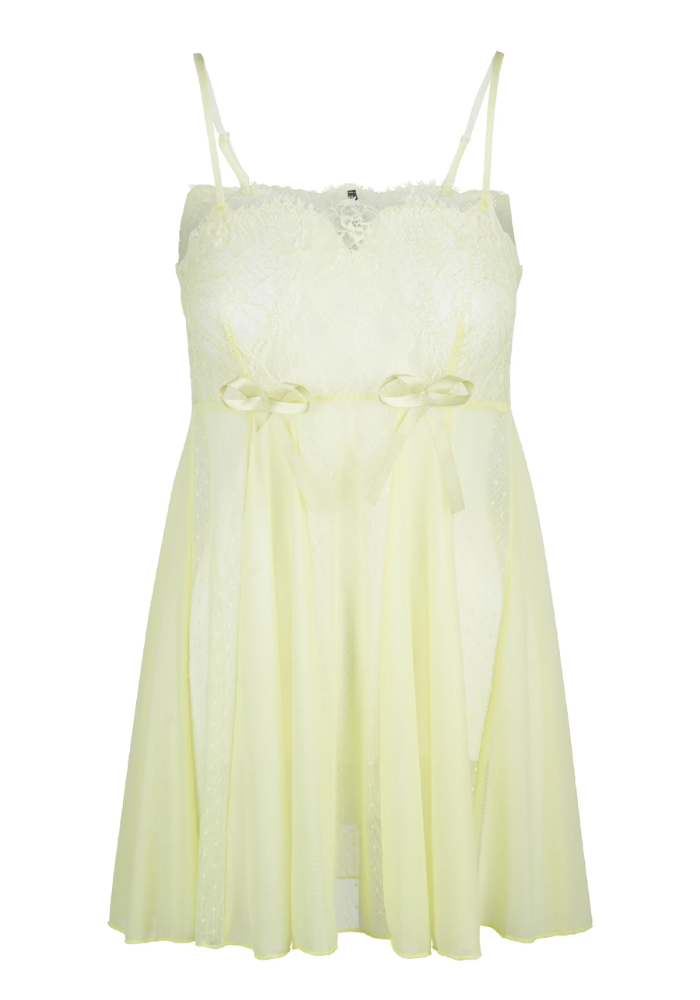 MARTIN Babydoll με διαφάνεια, δαντέλα και ρομαντικές κορδέλες