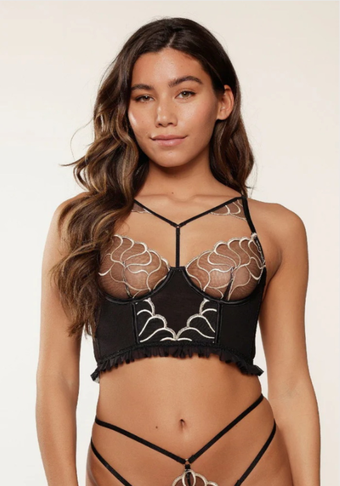 RANIA Μπραλέτ τύπου κορσές με χρυσές λεπτομέρειες