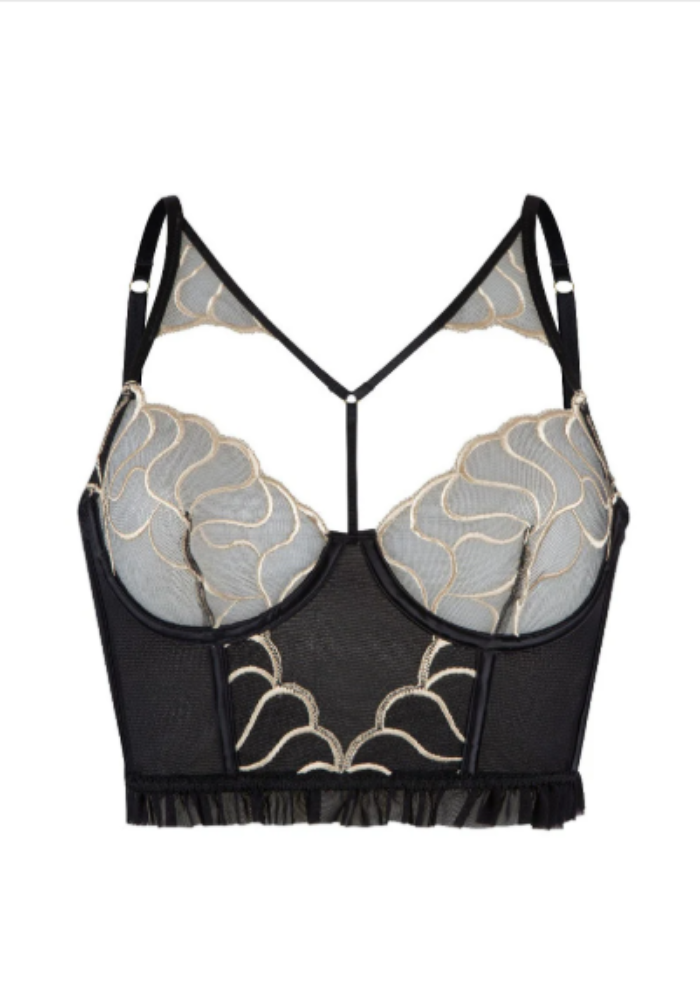 RANIA Μπραλέτ τύπου κορσές με χρυσές λεπτομέρειες