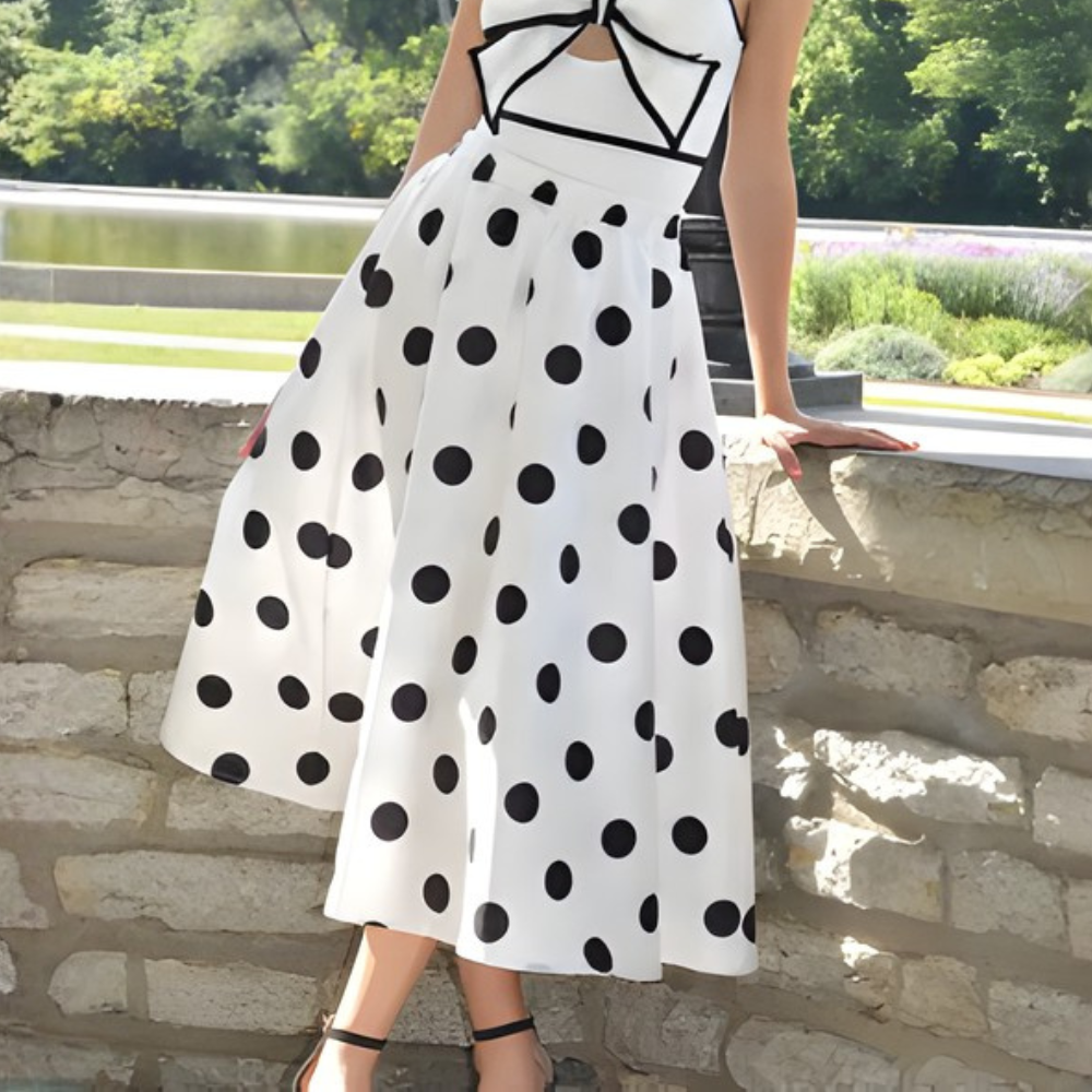 GOA Φούστα παρεό με πουά σχέδιο