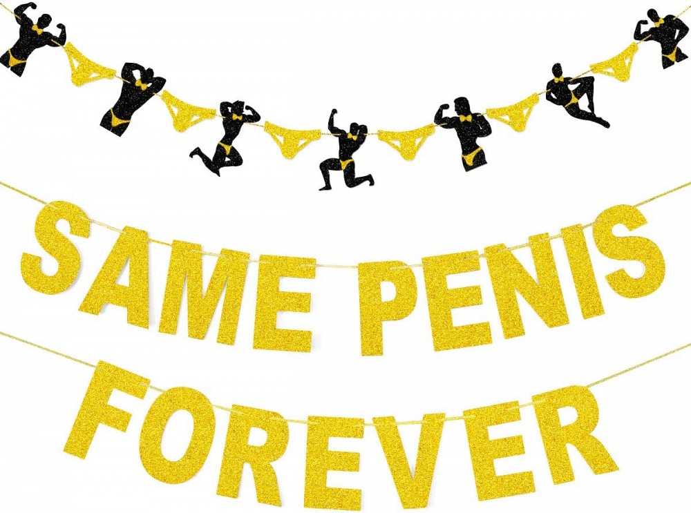 Same Penis Forever Glitter Banner – Bachelorette Party Decoration