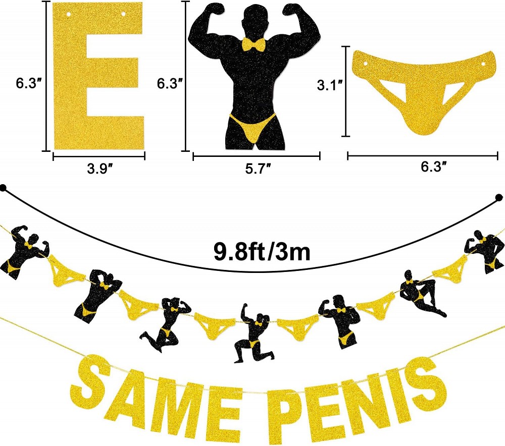 Same Penis Forever Glitter Banner – Bachelorette Party Decoration