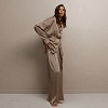 MEGAN Σατέν σετ πιτζάμας με παντελόνα και πουκαμίσα με ζώνη που δένει στη μέση