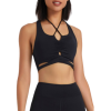 JESSICA Sports athletic crop top with criss cross neckline, criss cross back and strap tie at the waist effect