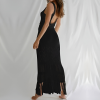 DEVERO Elegant Knitted sleeveless dress with fringe