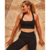 MELINDA Sports athletic halter neck crop top with hour glass shape and triangular cut out at the back