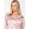 INDIE Σετ πιτζάμες 3 τμχ σατέν υφής με φαρδύ πουκάμισο, τριγωνάκι μπραλέτ & παντελόνα