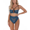 SYLIA Lace lingerie set with criss-cross effect on the bust and cut-offs
