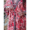 WILD ROSE Long boho print beach kimono with waist tie