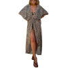 WILD CHIC Oversized Leopard Print Kimono Kaftan