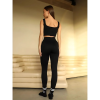 ROZA Athletic sports high waisted elastic leggings with rib pattern