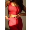 ROZA Athletic sports high waisted elastic leggings with rib pattern