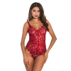 AELIS See through lace bodysuit with floral pattern and bow tie details at the straps
