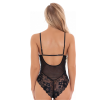 MANIA Transparent lace bodysuit with straps on the bust and open back