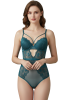 ALIKI Bodysuit with padded underwired bra cups, lace, transparencies, underbust cut-out & bust straps