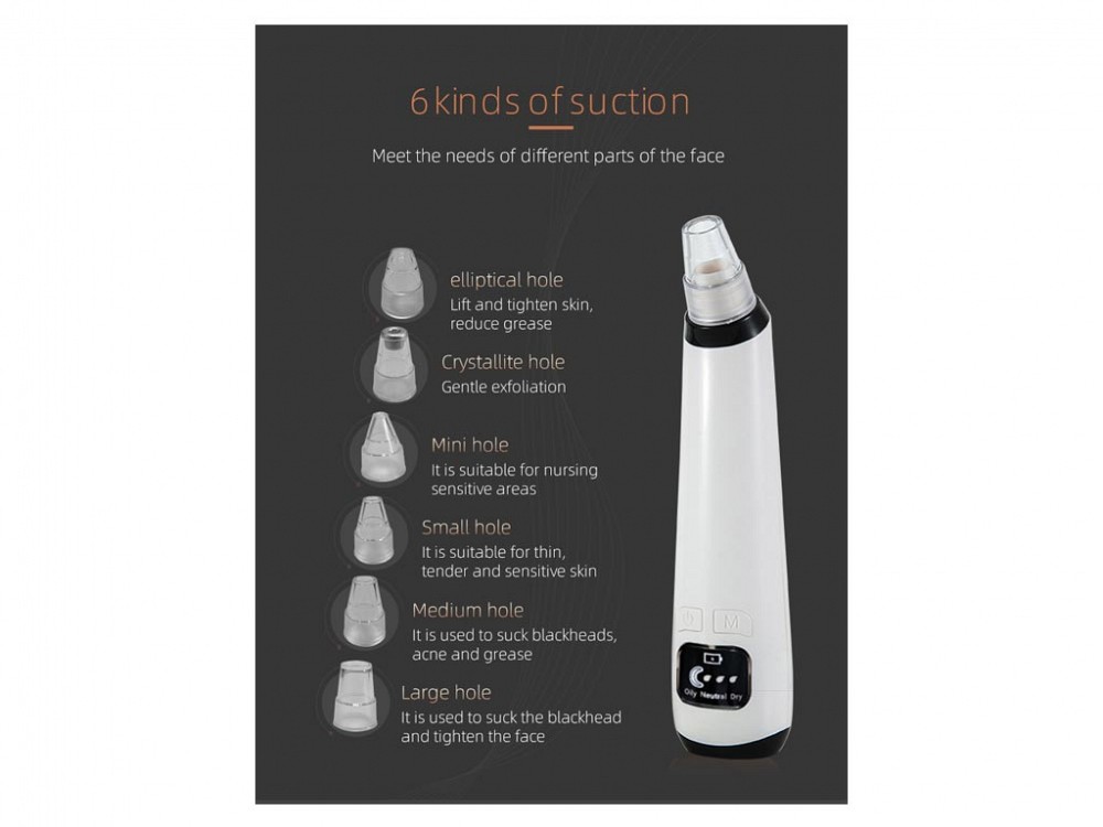 Συσκευή καθαρισμού προσώπου για Μαύρα Στίγματα, 17x4.2x3.6 cm, Blackhead Remover