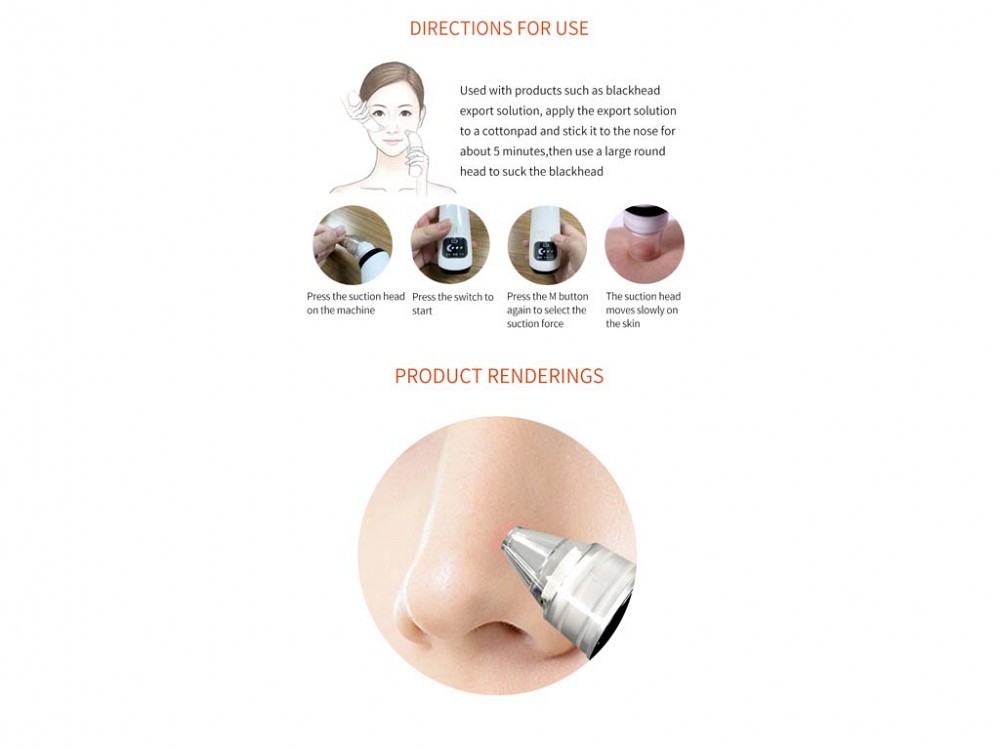 Συσκευή καθαρισμού προσώπου για Μαύρα Στίγματα, 17x4.2x3.6 cm, Blackhead Remover