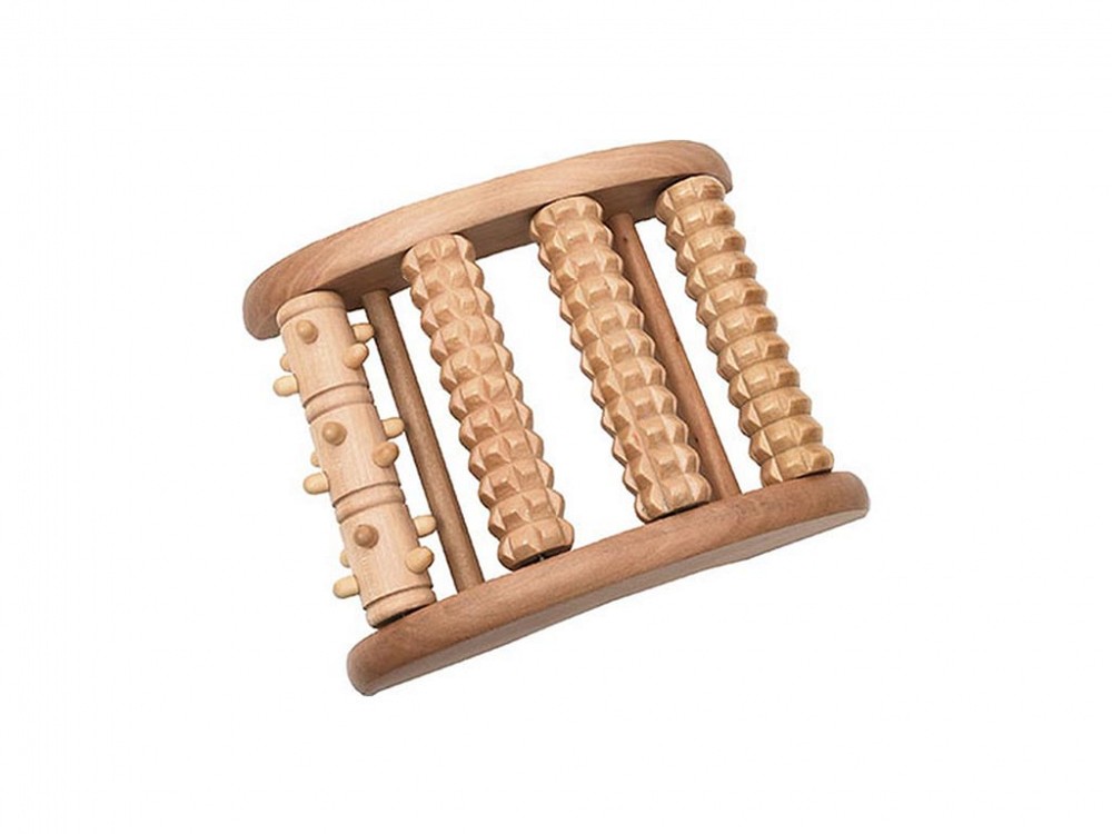 Ξύλινο Εργαλείο Μασάζ για πόδια σε φυσικό χρώμα ξύλου, 14x18.2x5 cm, Massage roller