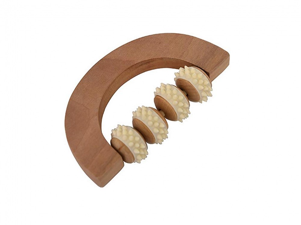Ξύλινο Εργαλείο Μασάζ σε φυσικό χρώμα ξύλου, 15.7x9x3.5 cm, Massage roller