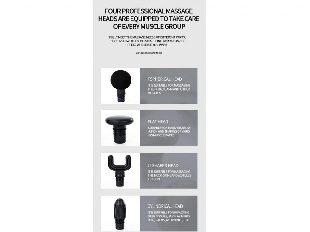 Cenocco Φορητή Συσκευή Μασάζ Mini Massage Gun με 4 Ανταλλακτικές Κεφαλές