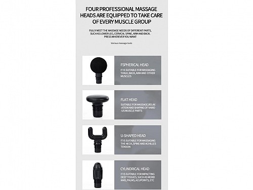 Cenocco Φορητή Συσκευή Μασάζ Mini Massage Gun με 4 Ανταλλακτικές Κεφαλές